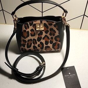 New KATE SPADE MINI Leopard Print TWO WAY Handbag